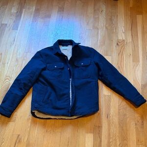Men's Navy Blue Sherpa-Lined Jacket